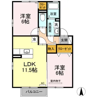 メゾン・リシェス A棟【2階】の間取り