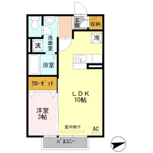 ベルジュ三条【2階】の間取り