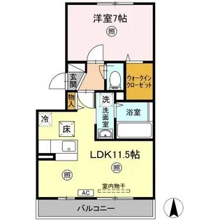 サンフラワー今里【1階】の間取り