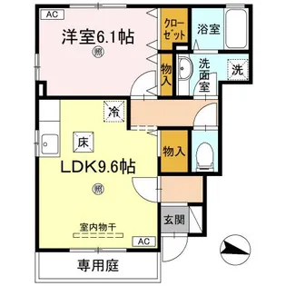 ルーラル タウン A棟【1階】の間取り