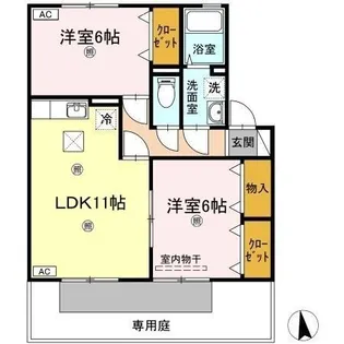 サン・スクエア B棟【1階】の間取り