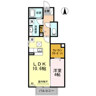 エスペランサ 室町【102号室】の間取り