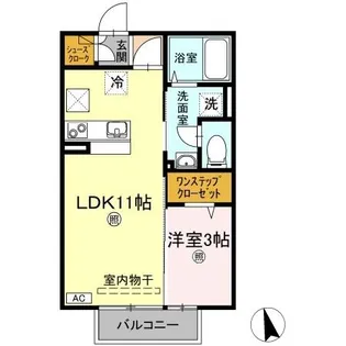 グランフェルティ A棟【1階】の間取り