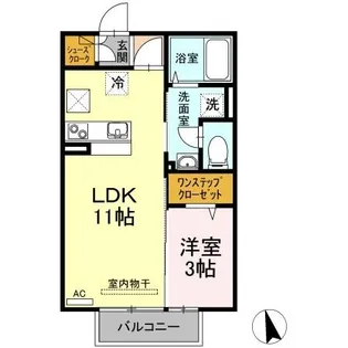 グランフェルティ A棟【1階】の間取り