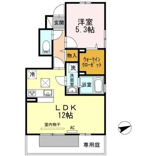 1LDKの間取り画像