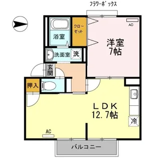 スカイコート21 A棟【2階】の間取り