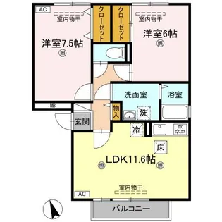 グレイスフルY A棟【1階】の間取り