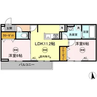 ユニヴェール G棟【3階】の間取り