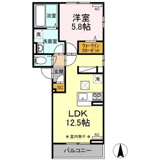 ロータスⅡ B棟【1階】の間取り
