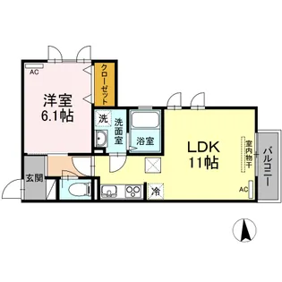 リアレーヴ松島【1階】の間取り
