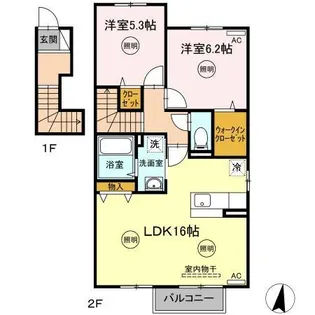 リーベ クオーレ B棟【2階】の間取り
