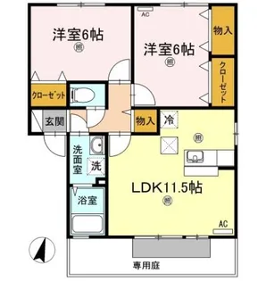 フォレストⅡ B棟【1階】の間取り