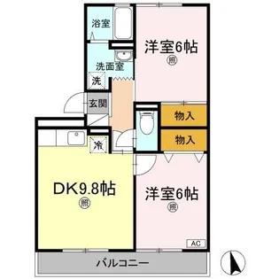 アペックス花ノ宮【1階】の間取り