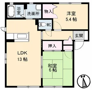 グリーンコート B棟【1階】の間取り