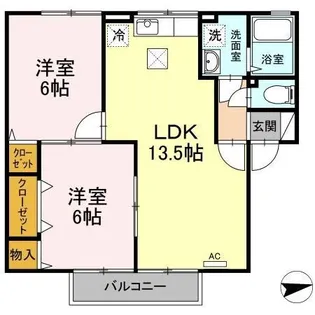 メゾンシャルム木太 A棟【1階】の間取り