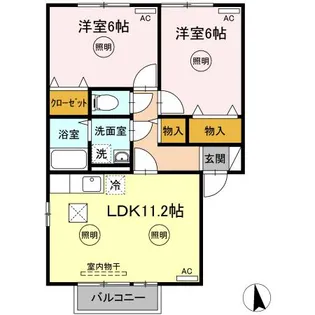 ユイマールガーデンII A棟【1階】の間取り