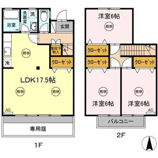 香川県高松市屋島西町【テラスハウス】の間取り