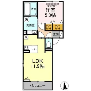 ユニヴェールII A棟【3階】の間取り