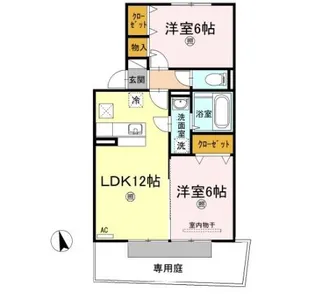 キュベレイ Mk-Ⅱ 202【1階】の間取り