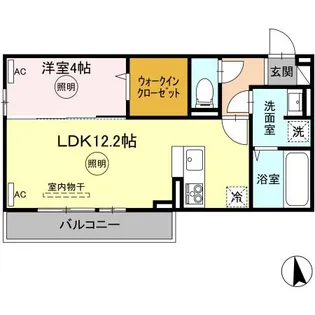 カルテット D棟【3階】の間取り