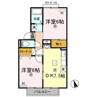 チェリータウン川東 A棟【1階】の間取り
