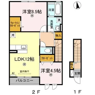 セジュールコート B棟【2階】の間取り
