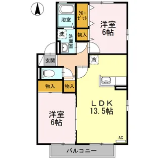 セジュール伏石 B棟【2階】の間取り