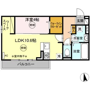 ユニヴェール F棟【303号室】の間取り