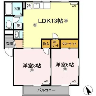 シャインポート屋島AD棟 D棟【101号室】の間取り