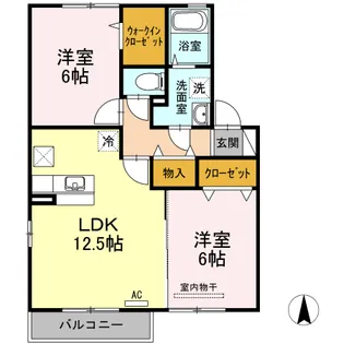 ビーンズヒル B棟【1階】の間取り