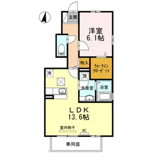 ガーデンクォーツ A棟【1階】の間取り