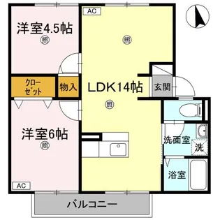太田田園ハイツ B棟【1階】の間取り