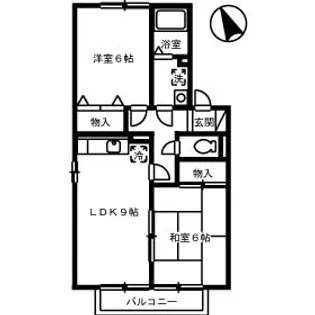 パストラルみまや A棟【1階】の間取り