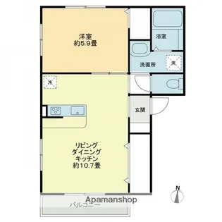 フォブール七佳【2階】の間取り