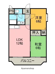 サンライズ土橋【2階】の間取り