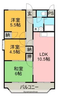 サンライズ土橋【2階】の間取り