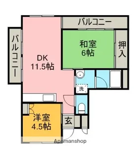 パークマンションアイワ【2階】の間取り