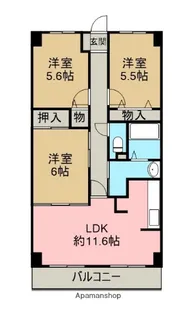 スカール新居浜【7階】の間取り