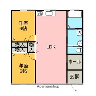 2LDKの間取り画像