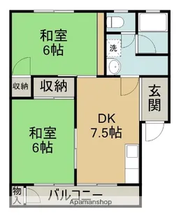 上原ハイツA棟【2階】の間取り