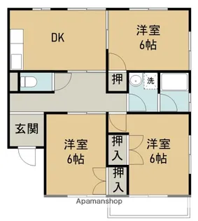 ビラ岸の上【1階】の間取り