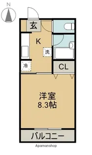 1Kの間取り画像