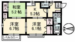 シャーメゾン長崎【1階】の間取り