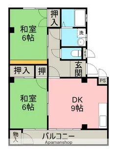 上原ハイツB棟【1階】の間取り