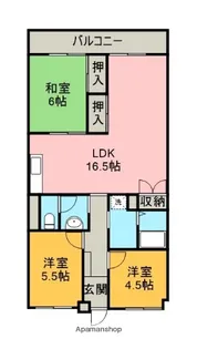 アサヒパレス庄内【4階】の間取り