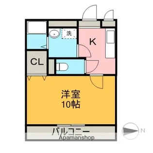 レインボー・ハイツ【1階】の間取り