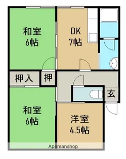 ルミウス船木【3階】の間取り