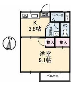 神野コーポ【2階】の間取り