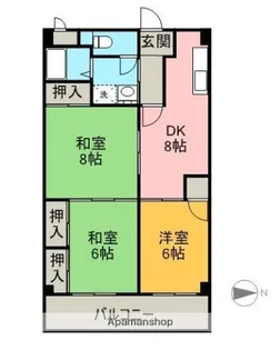 アサヒパレス宇高【3階】の間取り