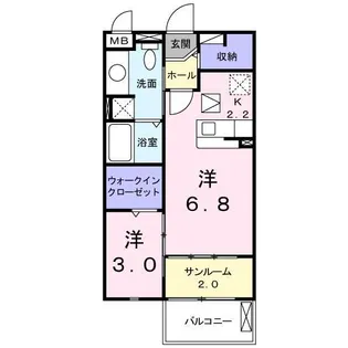 キャトル・セゾン駅前【1階】の間取り